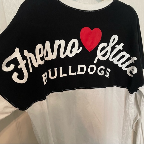 Fresno State Bulldog Graphic Black and White Long Sleeve Tee - Picture 4 of 5